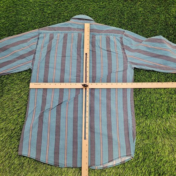Campus Striped Button Shirt Small 20x28 Disco Hippie Baggy - Picture 5 of 12